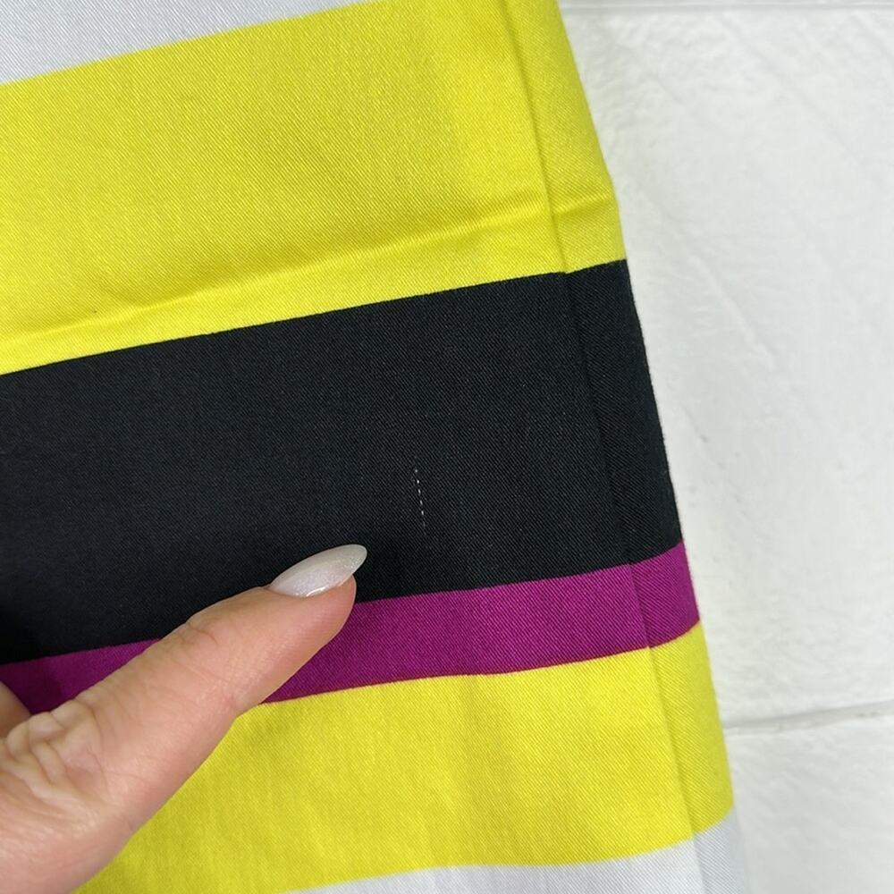 WORTHINGTON Purple Blue Yellow Striped Multi Color Side Zipper Mini Skirt Size 4 - Picture 10 of 11